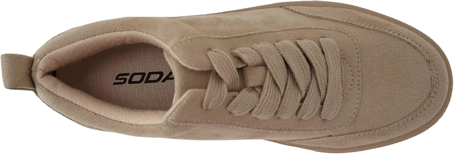 Soda “Slick” ~ Women Low Top Style Padded Insole Fashion Lace-Up Sneakers