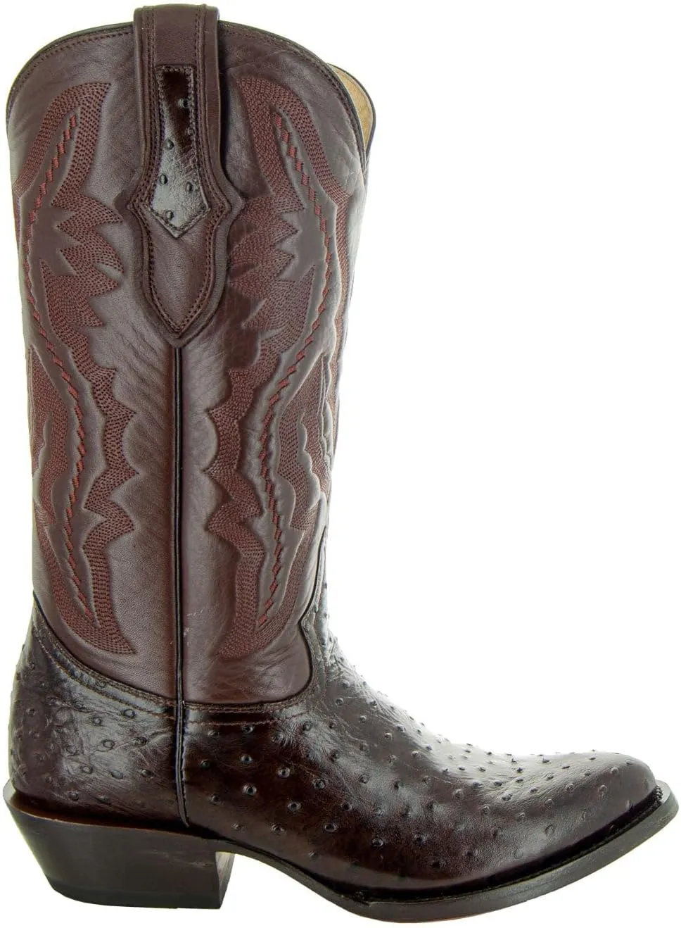 Soto Boots Men's Ostrich Print Cowboy Boots, Exotic Print Men's Cowboy Boots, Western Boots For Men H7002