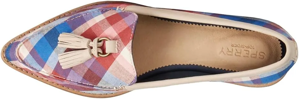 Sperry Womens Saybrook Plaid Loafers Flats Casual - Beige