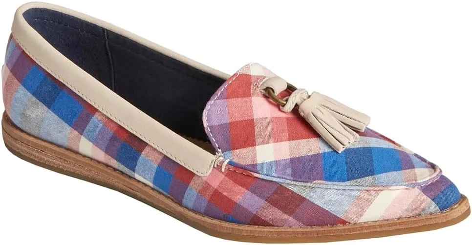Sperry Womens Saybrook Plaid Loafers Flats Casual - Beige