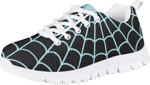 Spider Web Print Kids Casual Tennis Shoes for Girls Boys School Dance Running Tennis Shoes Lace Up Lightweight Walking Athletic Sneakers