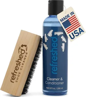Starter Cleaning Kit - 1x Advanced Cleaning Solution, 1x Shoe Cleaning Brush For Suede, Leather, Canvas, and Mesh Shoes and White Sneakers.