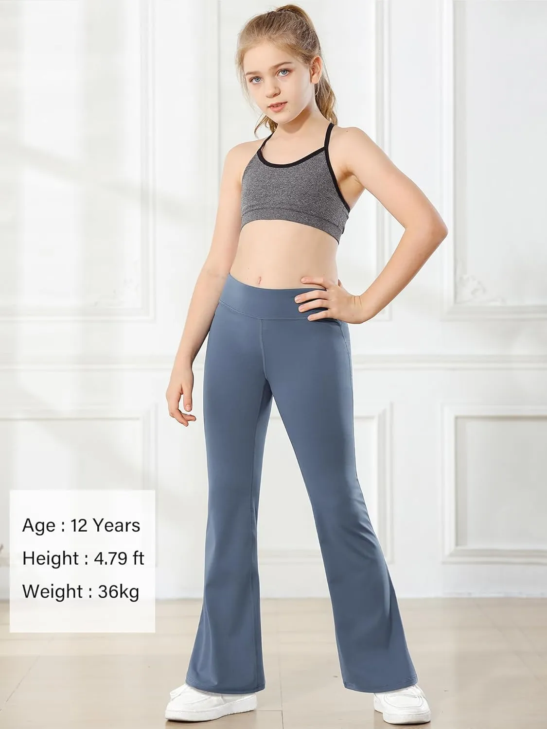 Stelle Girl's Flare Leggings High Waisted Yoga Pants Bootcut Dance Casual Pants Activewear Kids Bell Bottoms