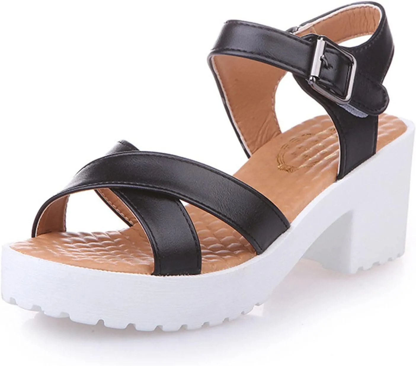 Summer Sandals for Women Heel Elastic Ankle Strap Shoes Casual Memory Foam Insole Beach Sandals 2025
