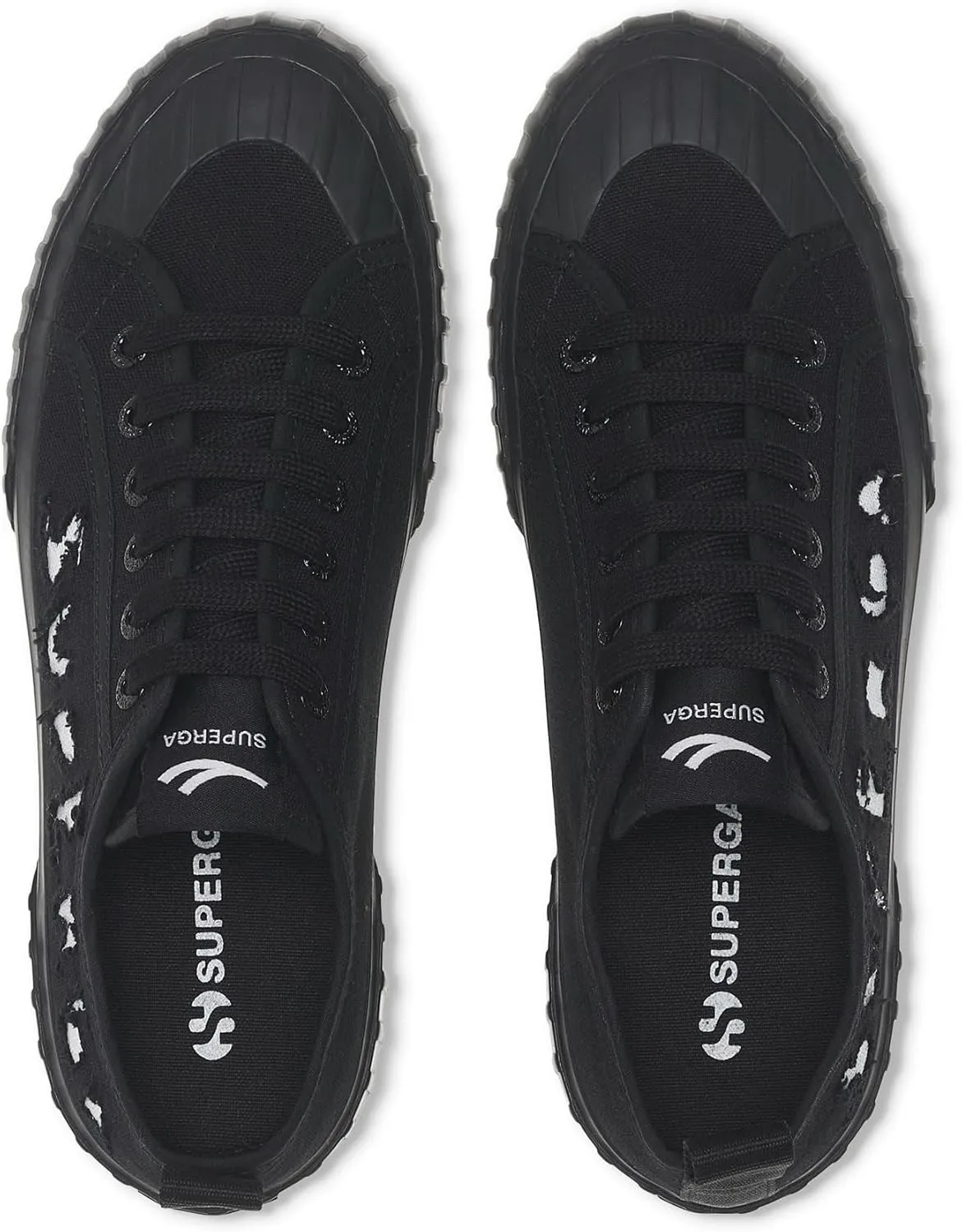 SUPERGA 2630 Ripped Logo - Shoes - Sneakers - Black - Woman