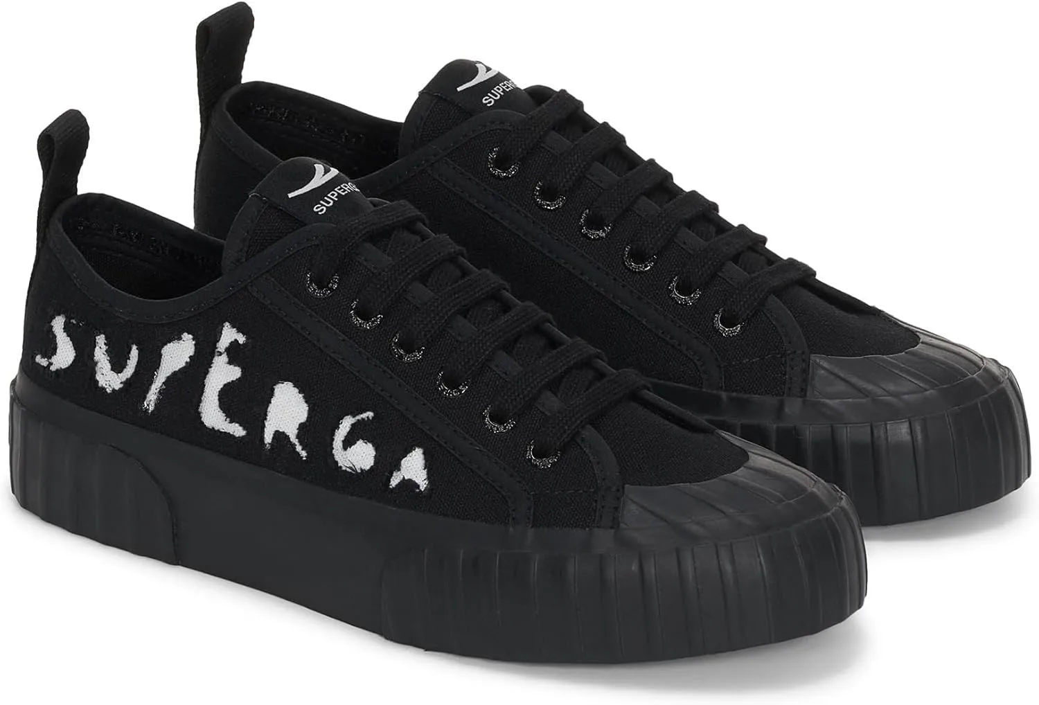 SUPERGA 2630 Ripped Logo - Shoes - Sneakers - Black - Woman