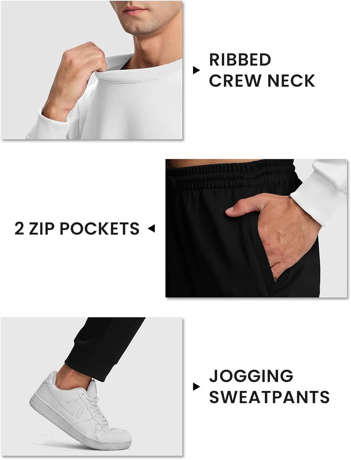 TBMPOY Mens Sweatsuits 2 Piece Set Tracksuits Jogging Outfits Long Sleeve Tops Jogger Pants Sweat Track Suits Casual Athletic