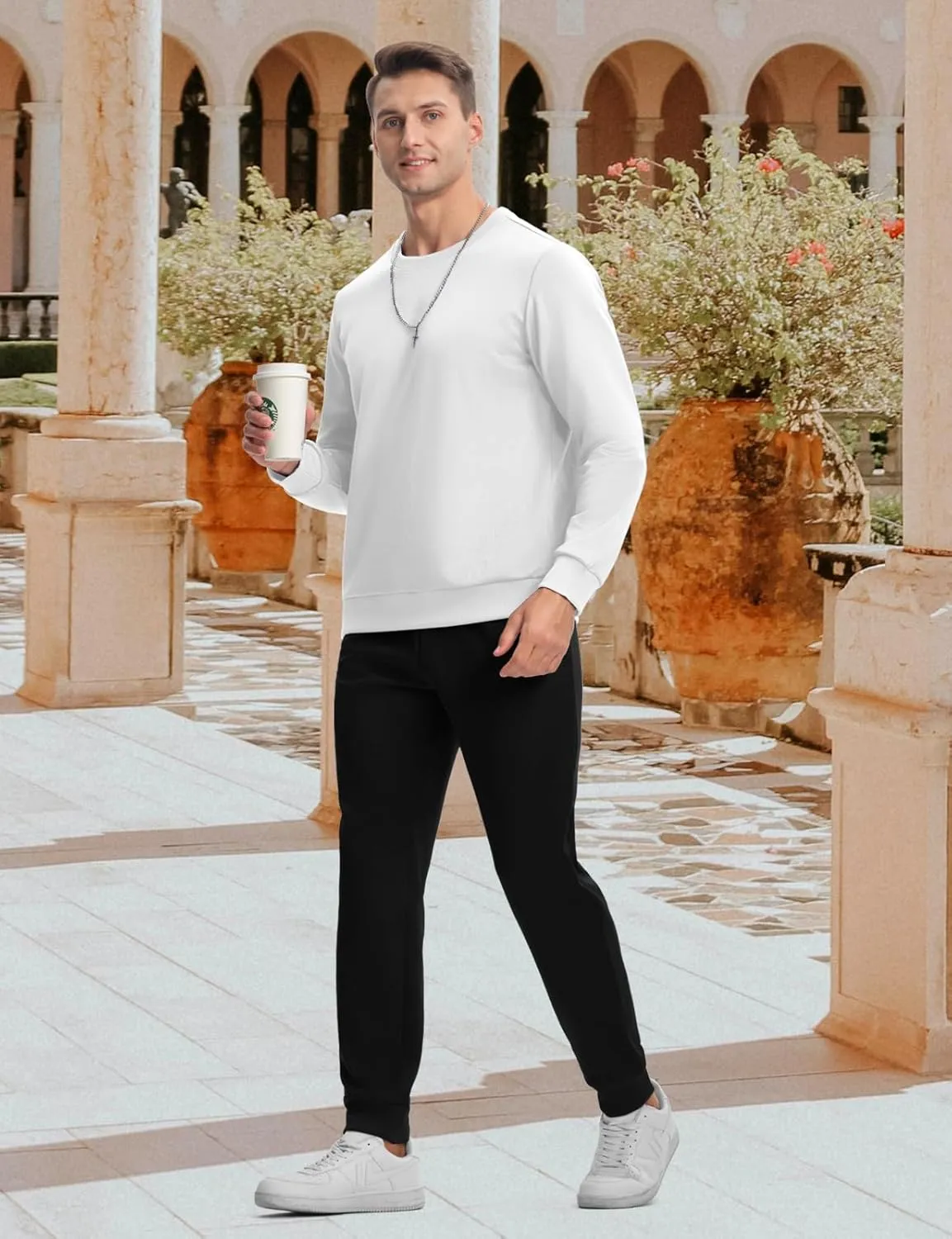 TBMPOY Mens Sweatsuits 2 Piece Set Tracksuits Jogging Outfits Long Sleeve Tops Jogger Pants Sweat Track Suits Casual Athletic