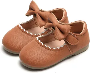 Toddler Girl Dress Shoes Mary Jane Ballerina Flats Party School Shoes Bowknot Wedding Princess Shoes