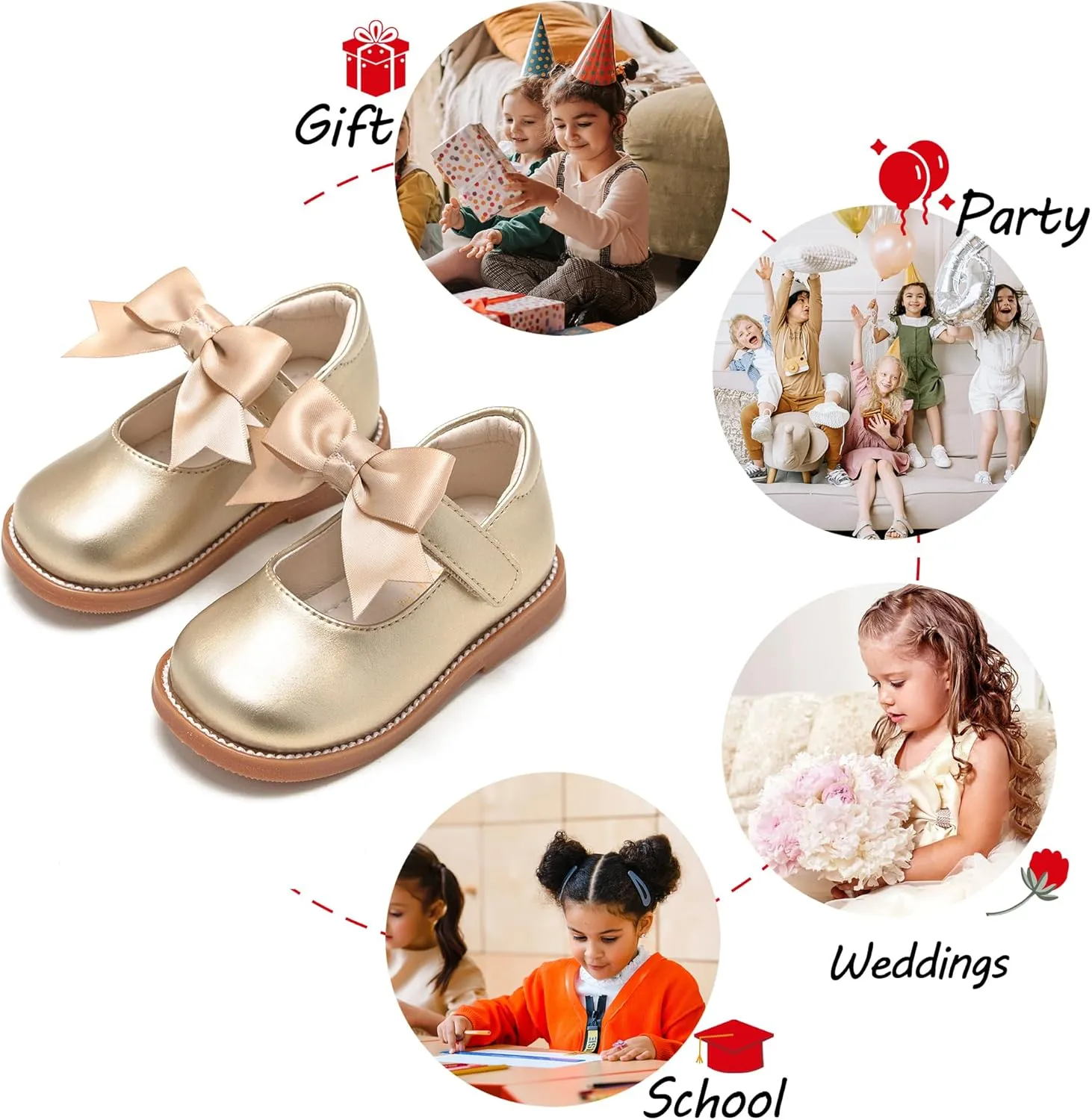 Toddler Girl Mary Jane Dress Shoes-Little Girl School Uniform Shoes for Wedding Party