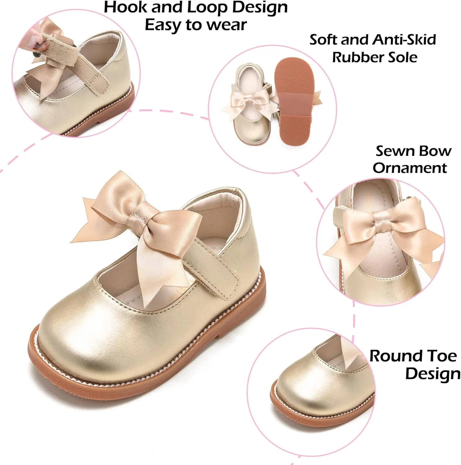 Toddler Girl Mary Jane Dress Shoes-Little Girl School Uniform Shoes for Wedding Party