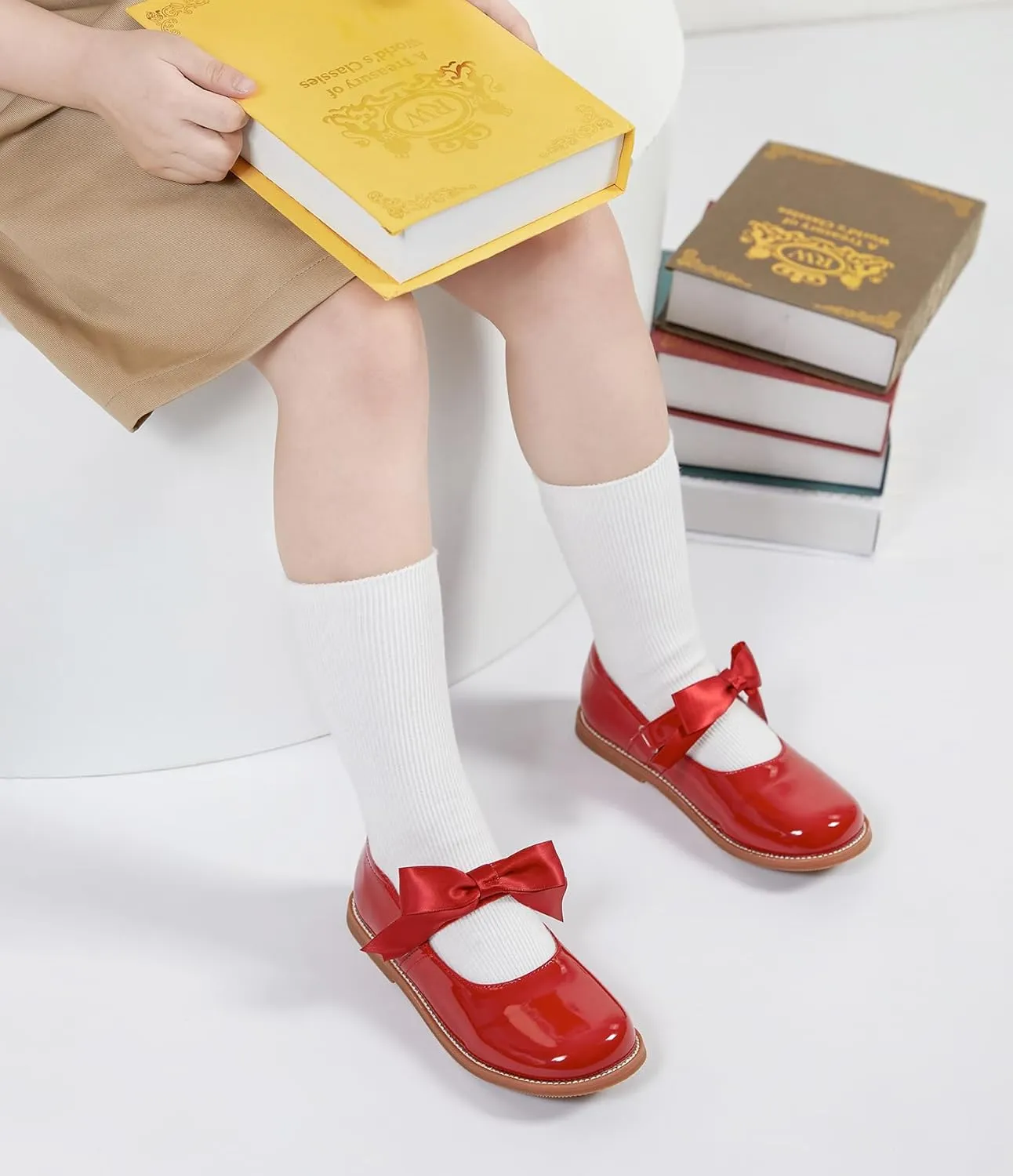 Toddler Girl Mary Jane Dress Shoes-Little Girl School Uniform Shoes for Wedding Party