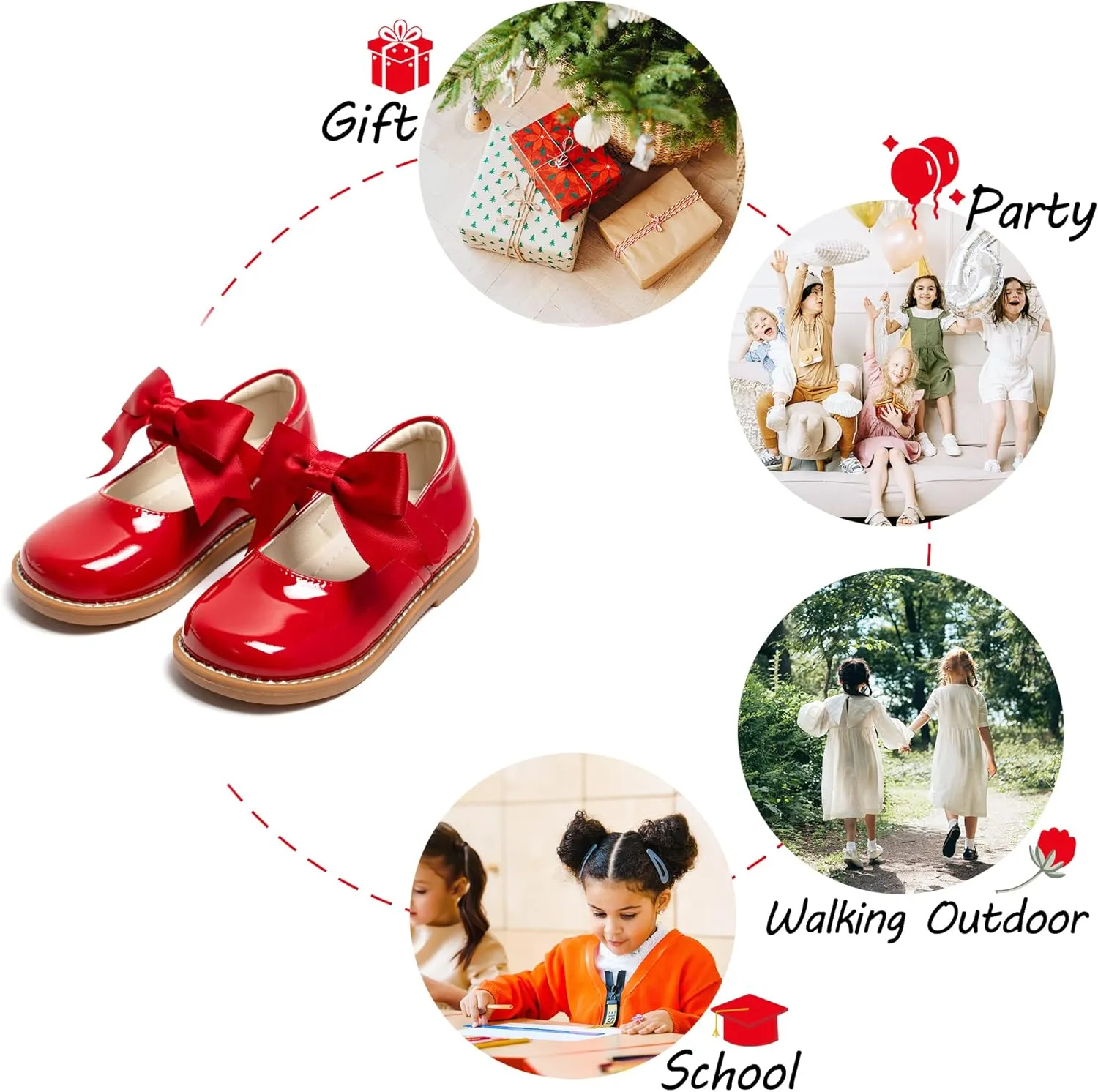 Toddler Girl Mary Jane Dress Shoes-Little Girl School Uniform Shoes for Wedding Party