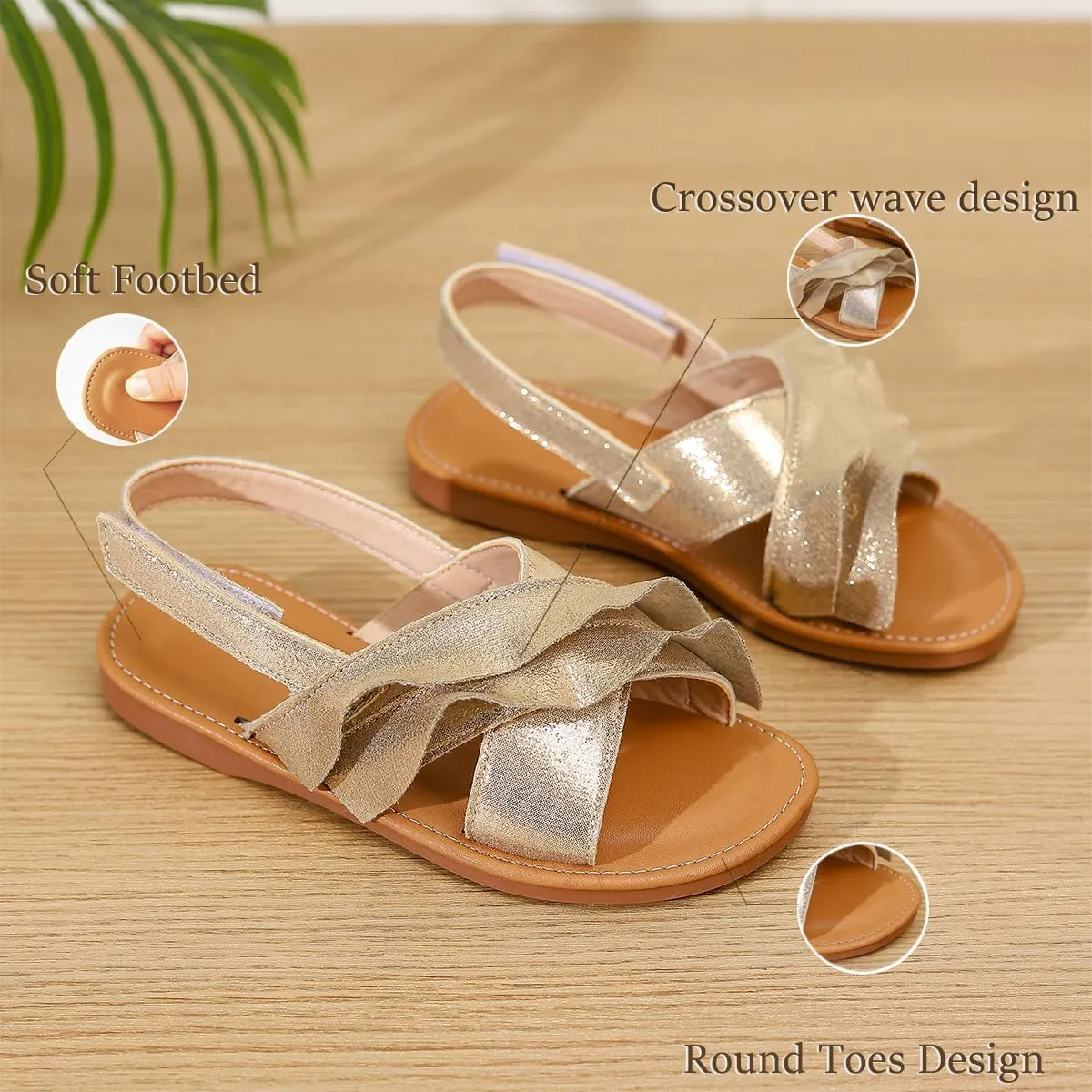 Toddler Girls Sandals Summer Flats Dress Shoes for Baby Little Kids Girl