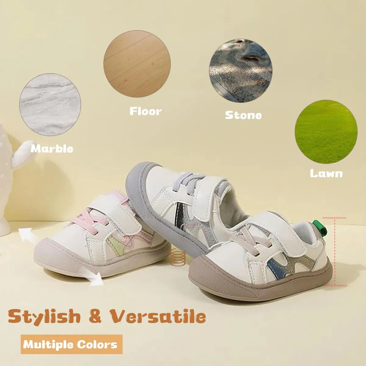 Toddler Sneakers Boys Girls Wide Toe Box Barefoot Shoes Preschool Comfortable First Walking Shoes Running Outdoor Activities