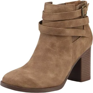 TOETOS Women's Chunky High Heel Ankle Boots Close Toe Fall Heeled Booties Shoes