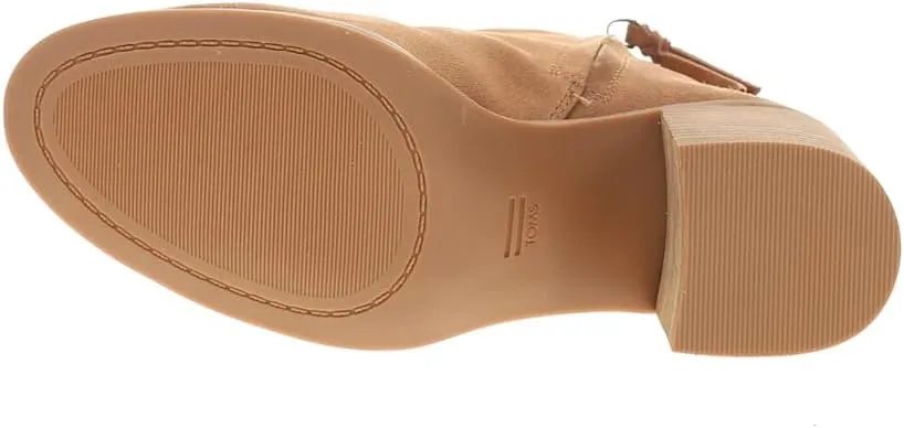 TOMS Womens Evelyn Round Toe Zippered Casual Boots Ankle Mid Heel 2-3" - Brown