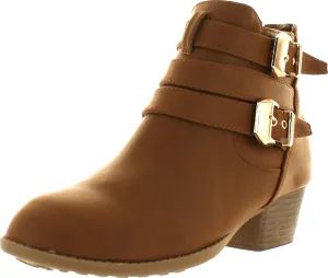 TOP Moda Womens Ankle Boots Chunky Stacked Mid Heel Elastic Chelsea