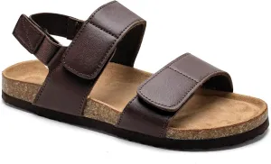 Torotto Girls Boys Sandals with Cork Footbed Adjustable Straps Summer Glitter Slides Sandals Open Toes Flat for Kids Toddler