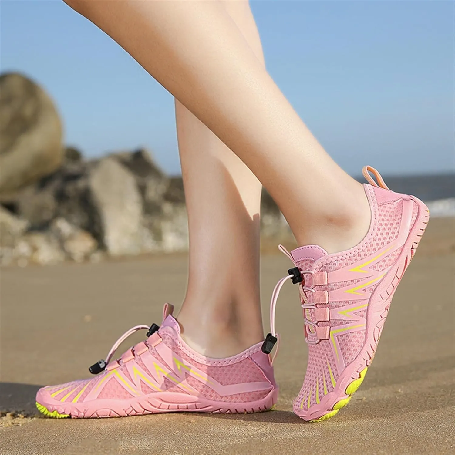 TOSOFT Beach Water Shoes For Women Men Wide Toe Anti Slip Barefoot Aqua Sneakers Hiking Trail Running Octopus Sandals Shoes