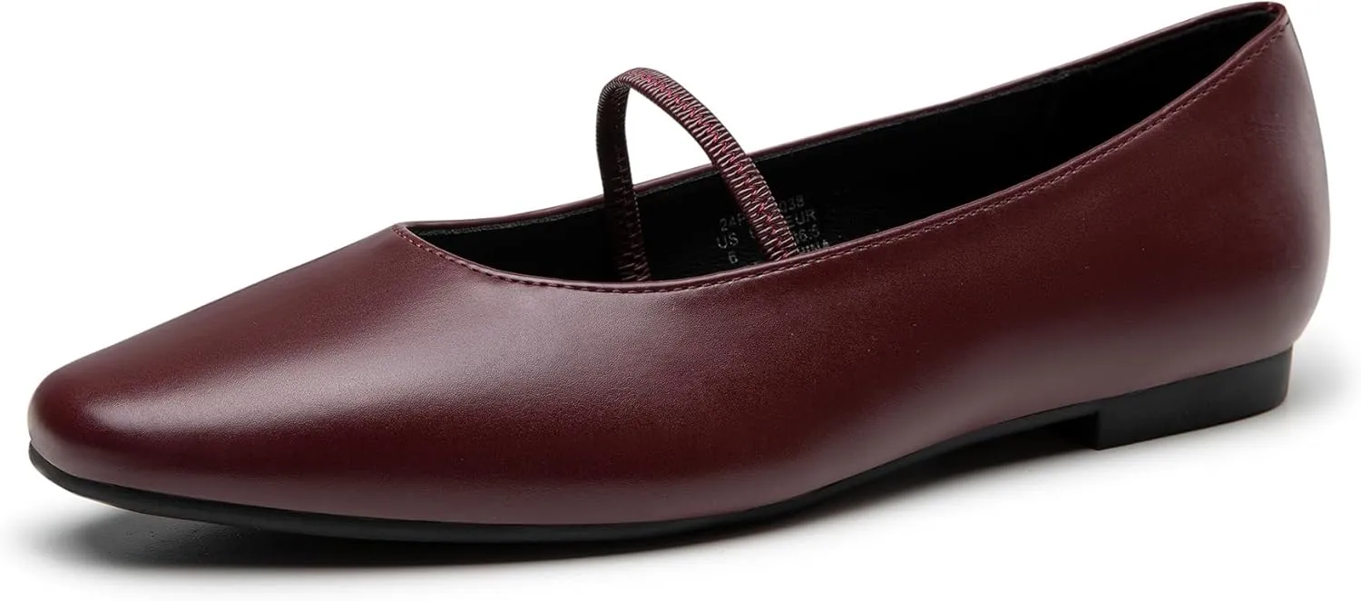 Trary Mary Jane Ballet Flats for Women - Comfortable Closed Toe Shoes With Strap