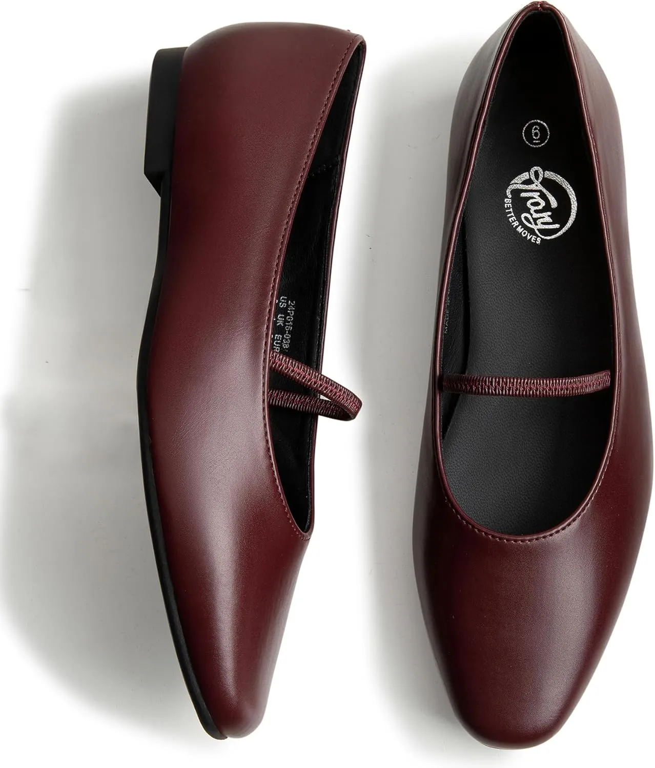 Trary Mary Jane Ballet Flats for Women - Comfortable Closed Toe Shoes With Strap