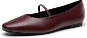 Trary Mary Jane Ballet Flats for Women - Comfortable Closed Toe Shoes With Strap