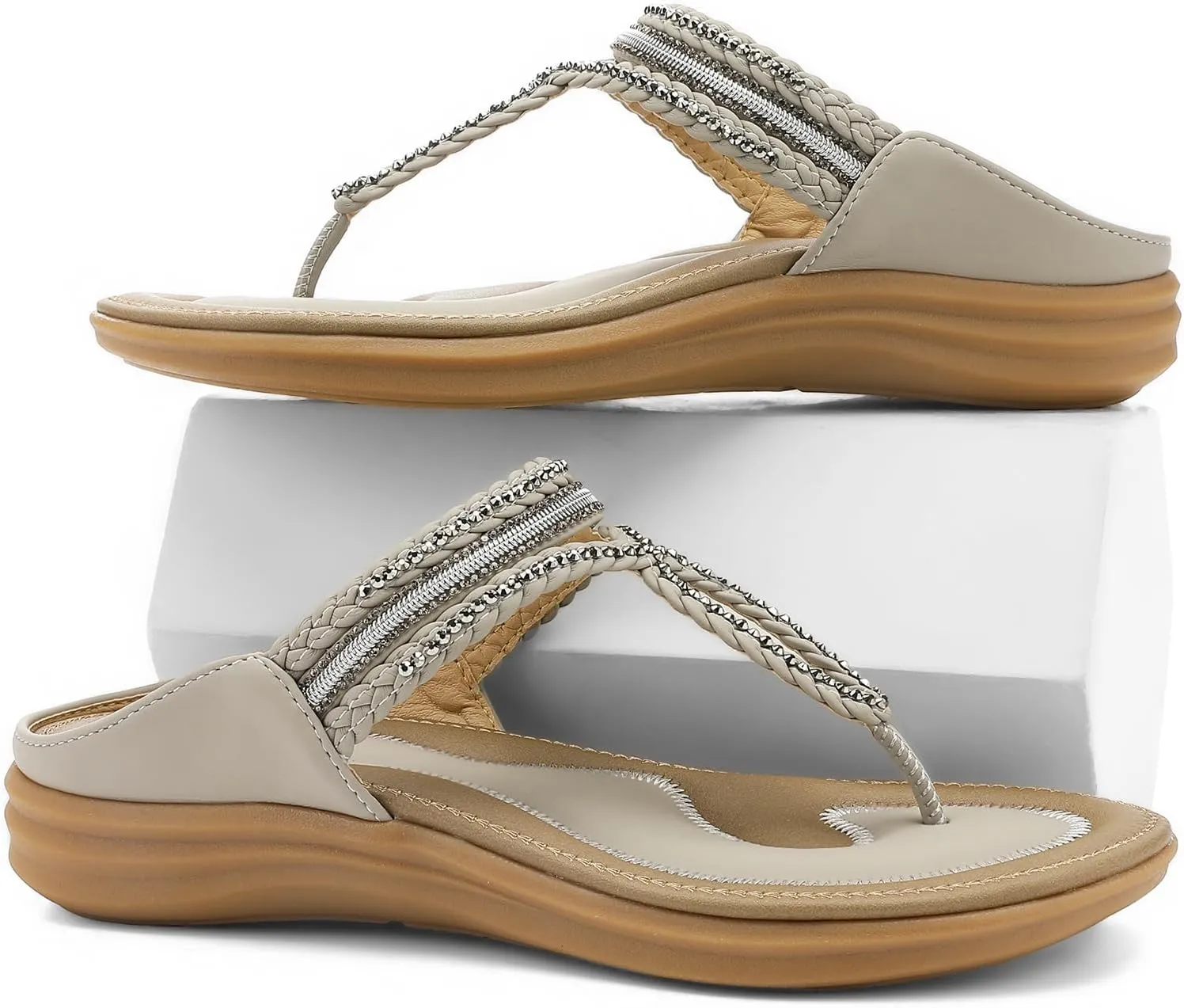 UBFEN Womens Slides Walking Sandals Comfortable Platform Slip On Dressy Summer