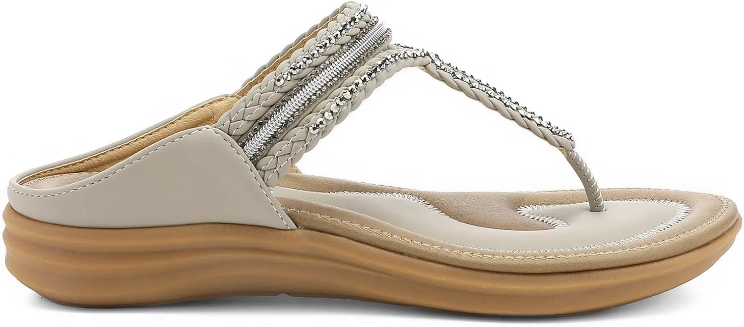 UBFEN Womens Slides Walking Sandals Comfortable Platform Slip On Dressy Summer