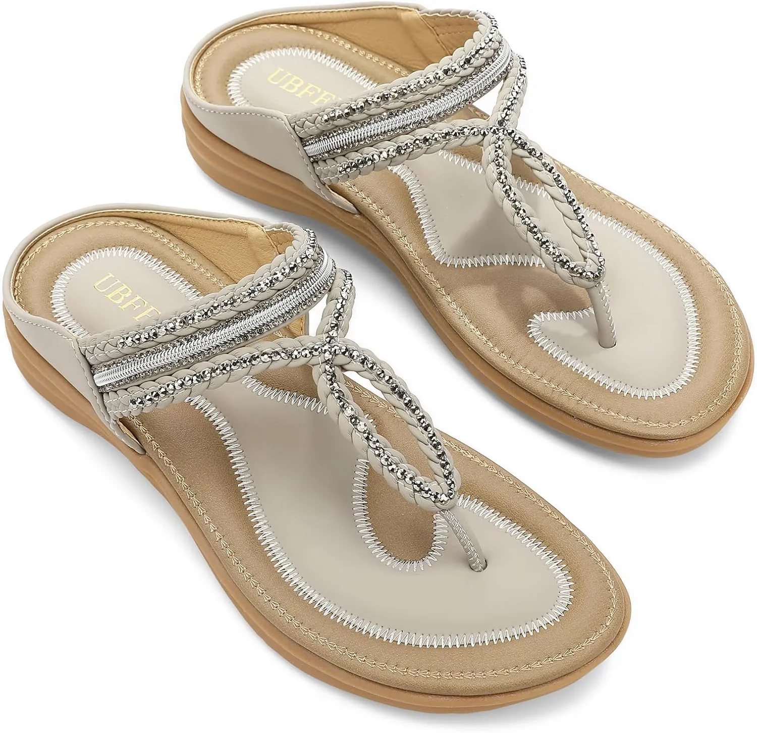 UBFEN Womens Slides Walking Sandals Comfortable Platform Slip On Dressy Summer