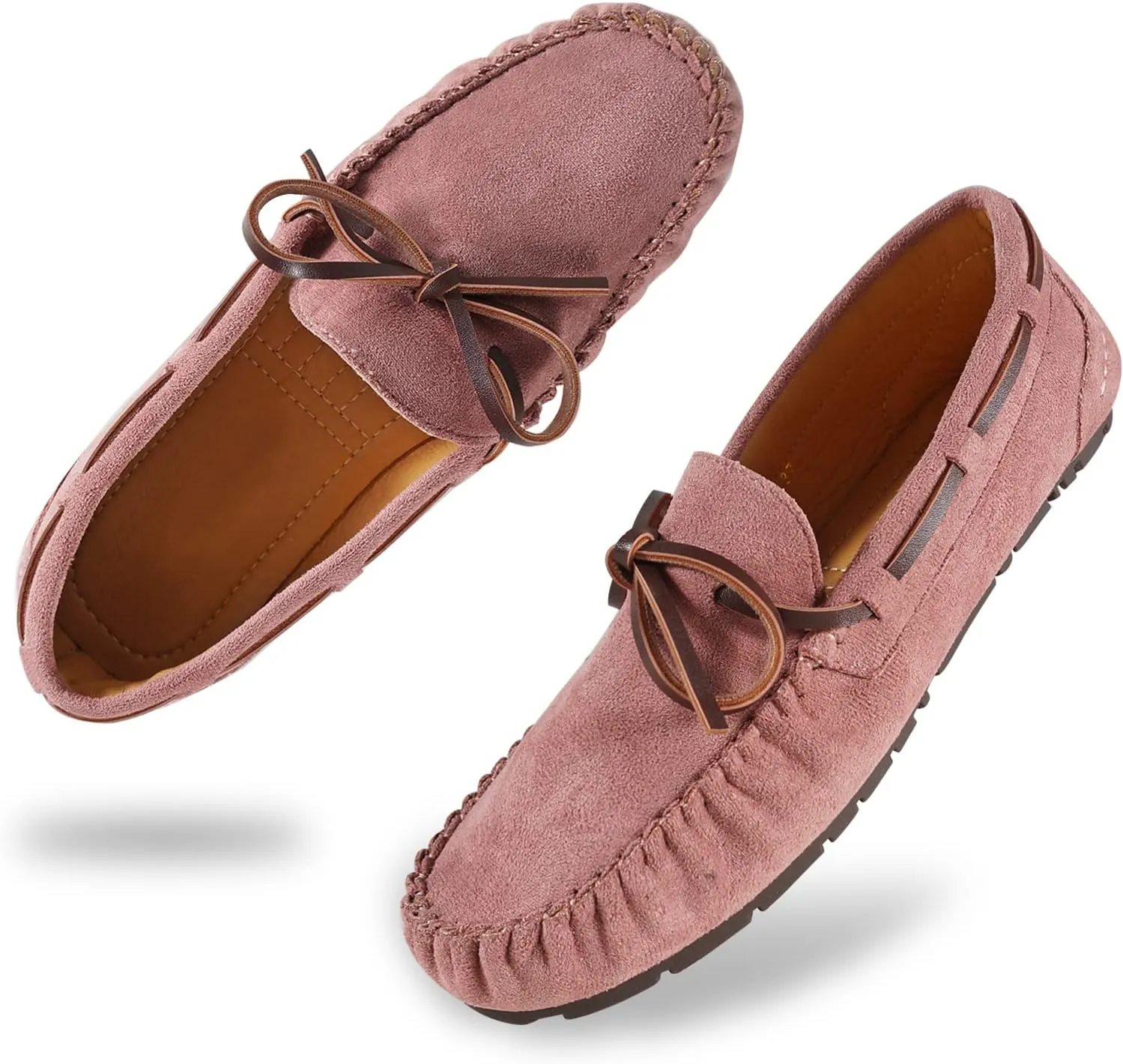 Unifizz Women's Casual Bowknot Moccasins Driving Loafers Slip on Indoor and Outdoor Flat Shoes