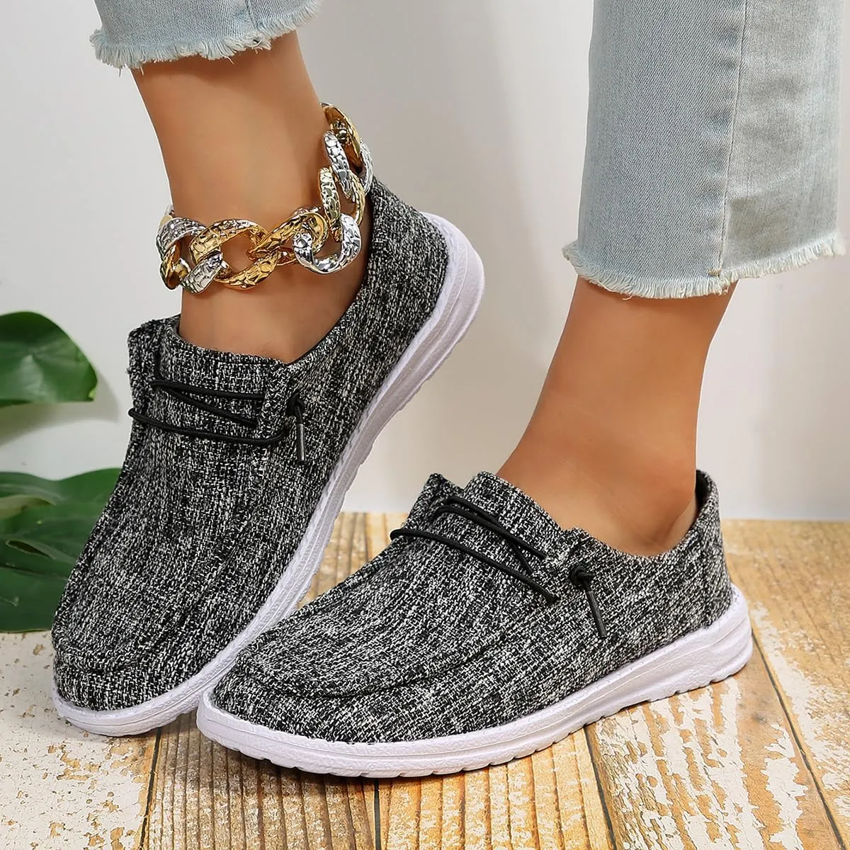 Unisex Aztec Pattern Canvas Loafers Elastic Strips Closure Slip-on Sneakers Comfort Easy-Walking Boat Couple Shoes Ultralight Breathable Sports Shoes for Women/Men Adults/Teenagers, Green/Blue/Yellow