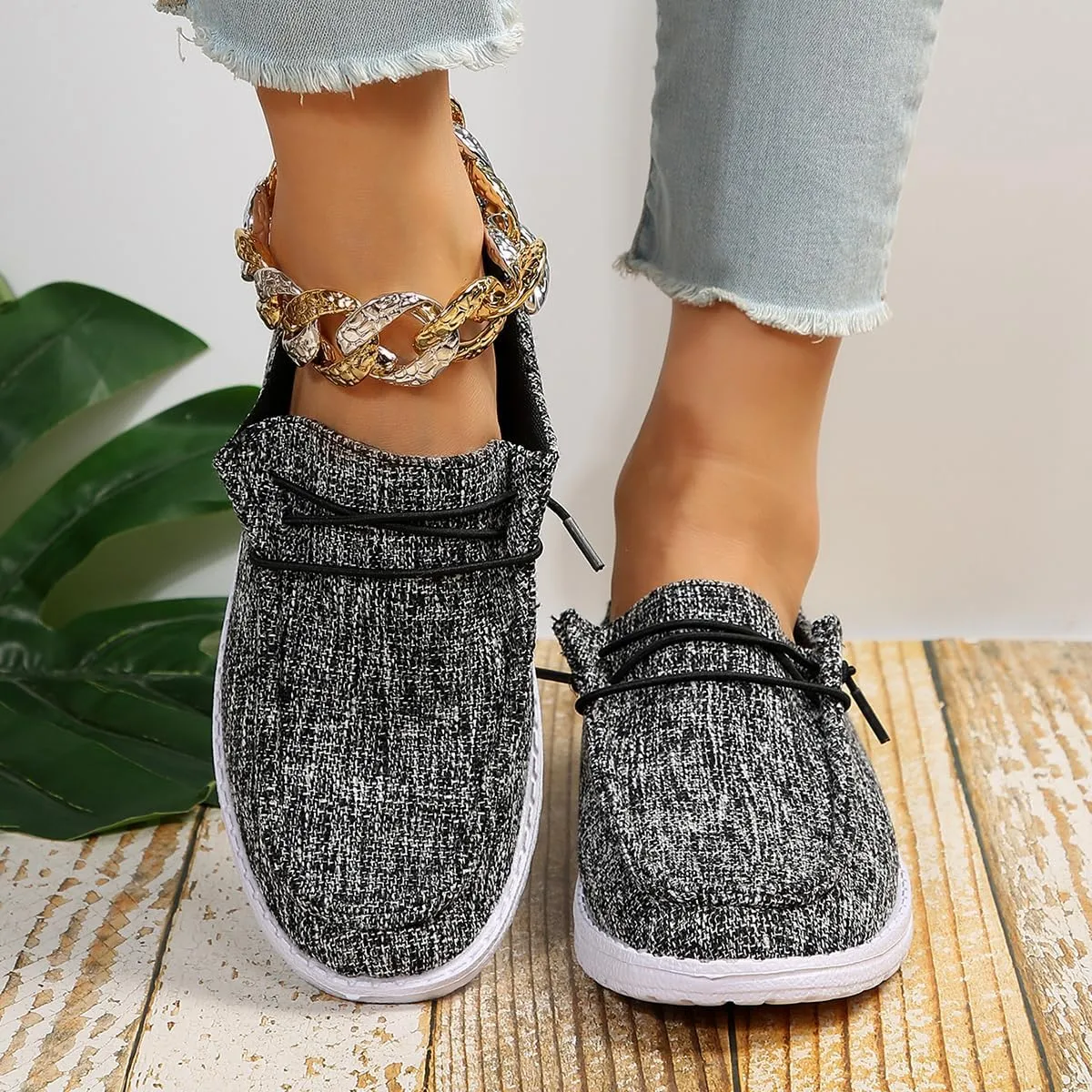 Unisex Aztec Pattern Canvas Loafers Elastic Strips Closure Slip-on Sneakers Comfort Easy-Walking Boat Couple Shoes Ultralight Breathable Sports Shoes for Women/Men Adults/Teenagers, Green/Blue/Yellow