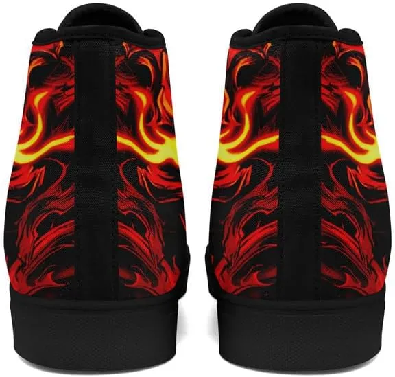 Unisex Fashion Skull High Top Sneakers Classic Lace-Up Canvas Shoes,Casual Cool Hip Hop Tennis Walking Shoes for Men Women