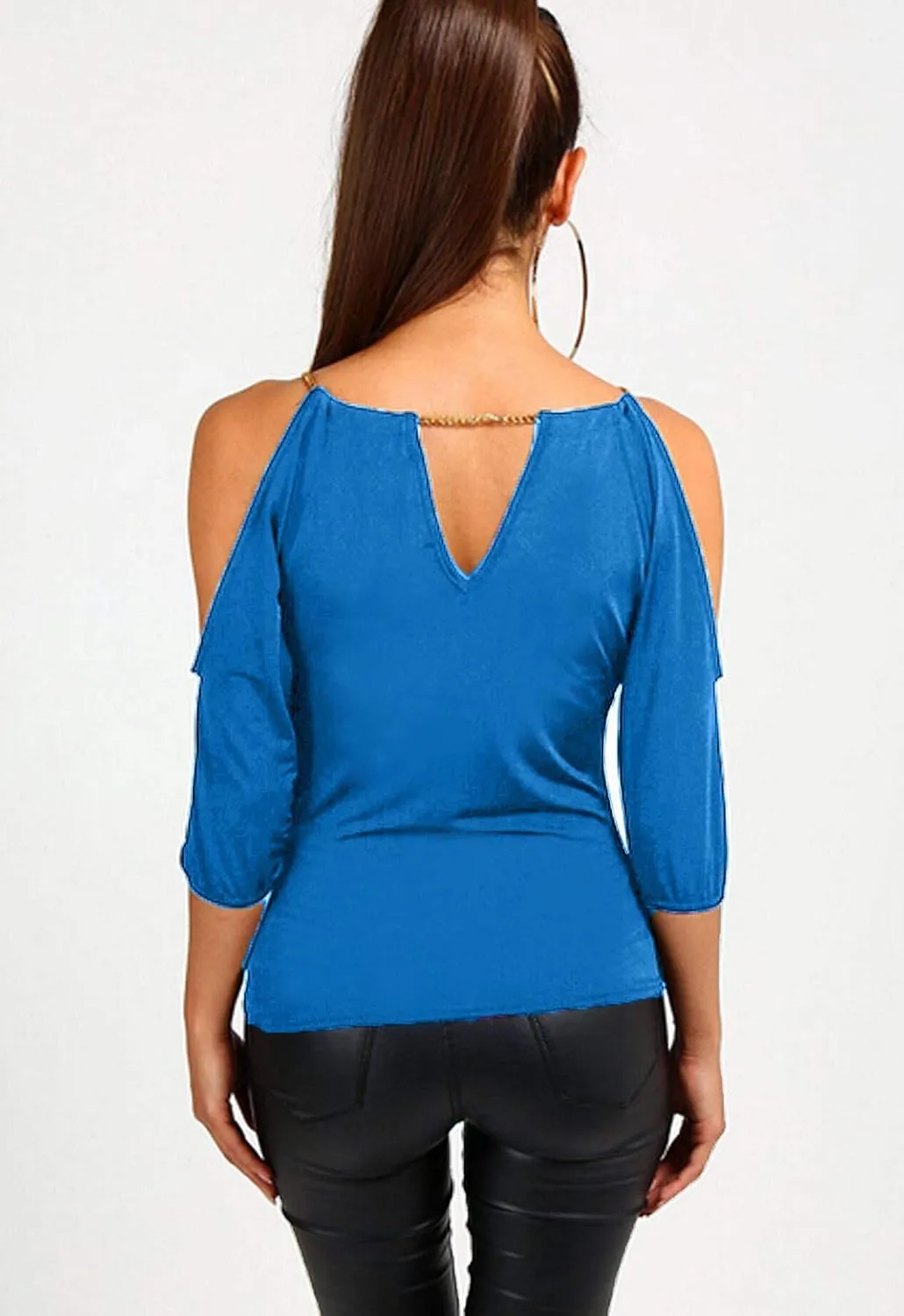 USGreatgorgeous Women’s Open Cold Shoulder Slim Fit Short Sleeve Tee Shirt Casual Blouse Tops