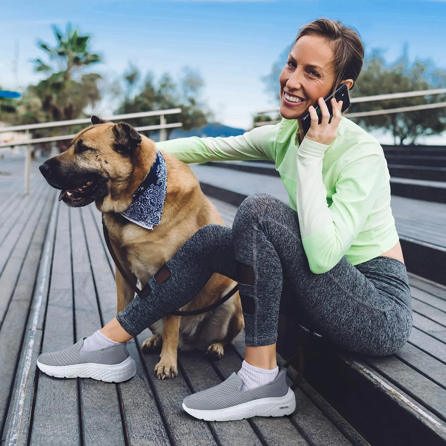 VEEYOO ZURIN Womens Slip On Walking Shoes with Arch Support,Lightweight No Lace Sneakers,Non Slip Breathable Tennis Shoes,Casual Travel Work Shoes