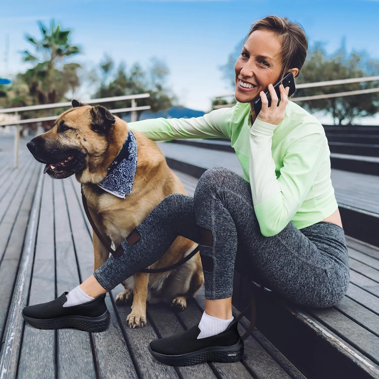 VEEYOO ZURIN Womens Slip On Walking Shoes with Arch Support,Lightweight No Lace Sneakers,Non Slip Breathable Tennis Shoes,Casual Travel Work Shoes