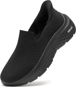 VEEYOO ZURIN Womens Slip On Walking Shoes with Arch Support,Lightweight No Lace Sneakers,Non Slip Breathable Tennis Shoes,Casual Travel Work Shoes