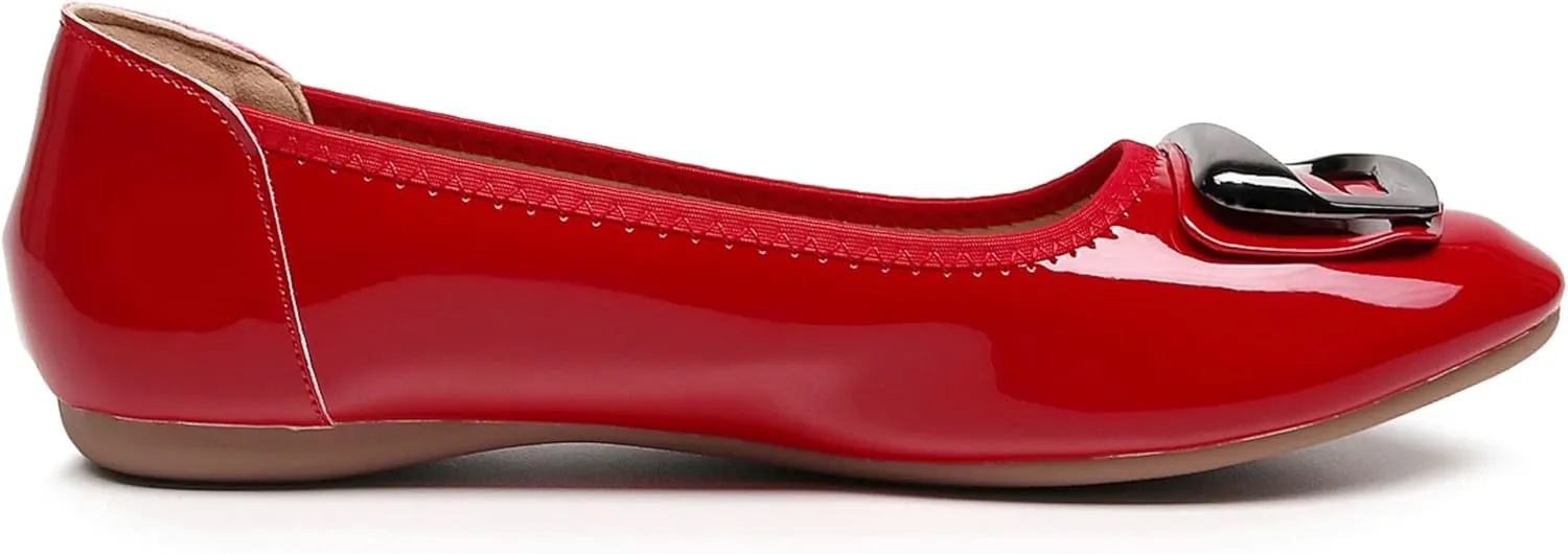 VenusCelia Women's Buckle Dance Flats Shoe