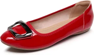 VenusCelia Women's Buckle Dance Flats Shoe