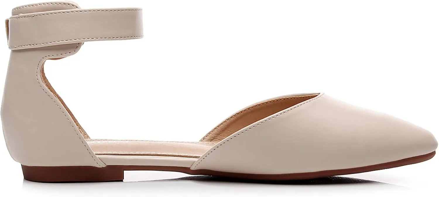 VenusCelia Women's D'Orsay Strap Flat Shoe
