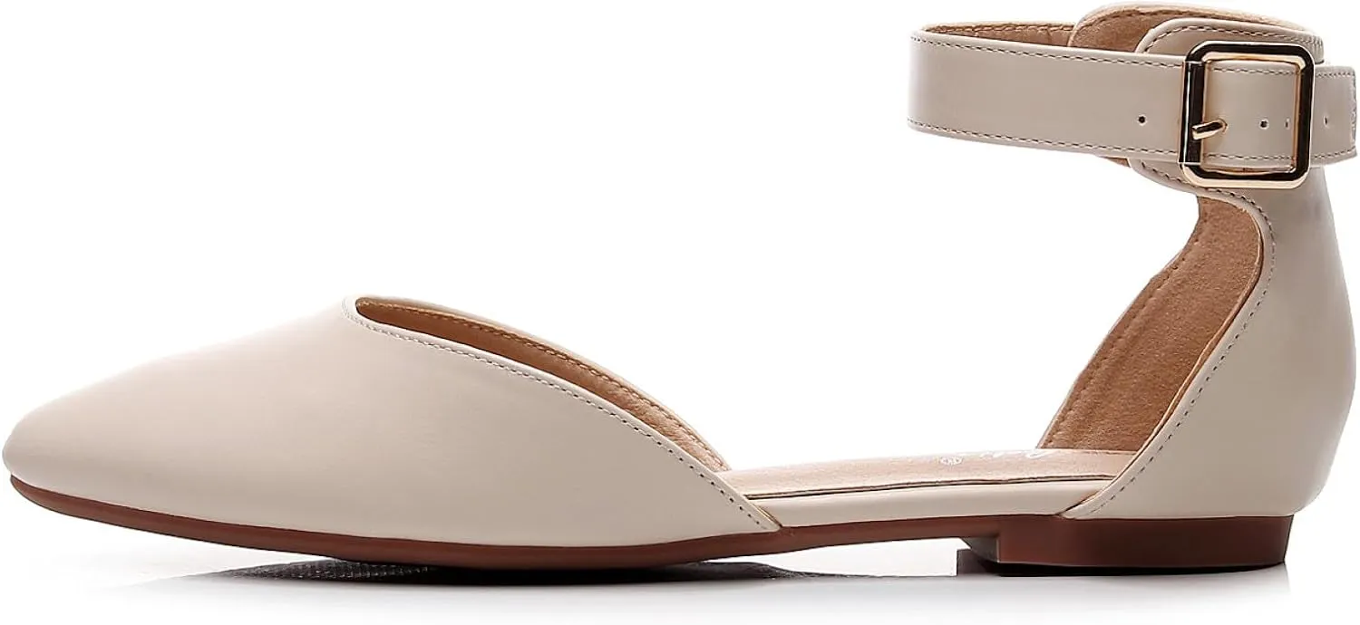VenusCelia Women's D'Orsay Strap Flat Shoe