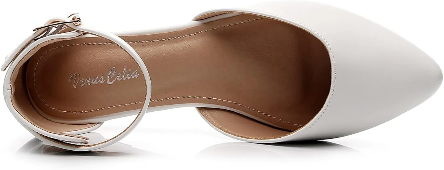 VenusCelia Women's D'Orsay Strap Flat Shoe