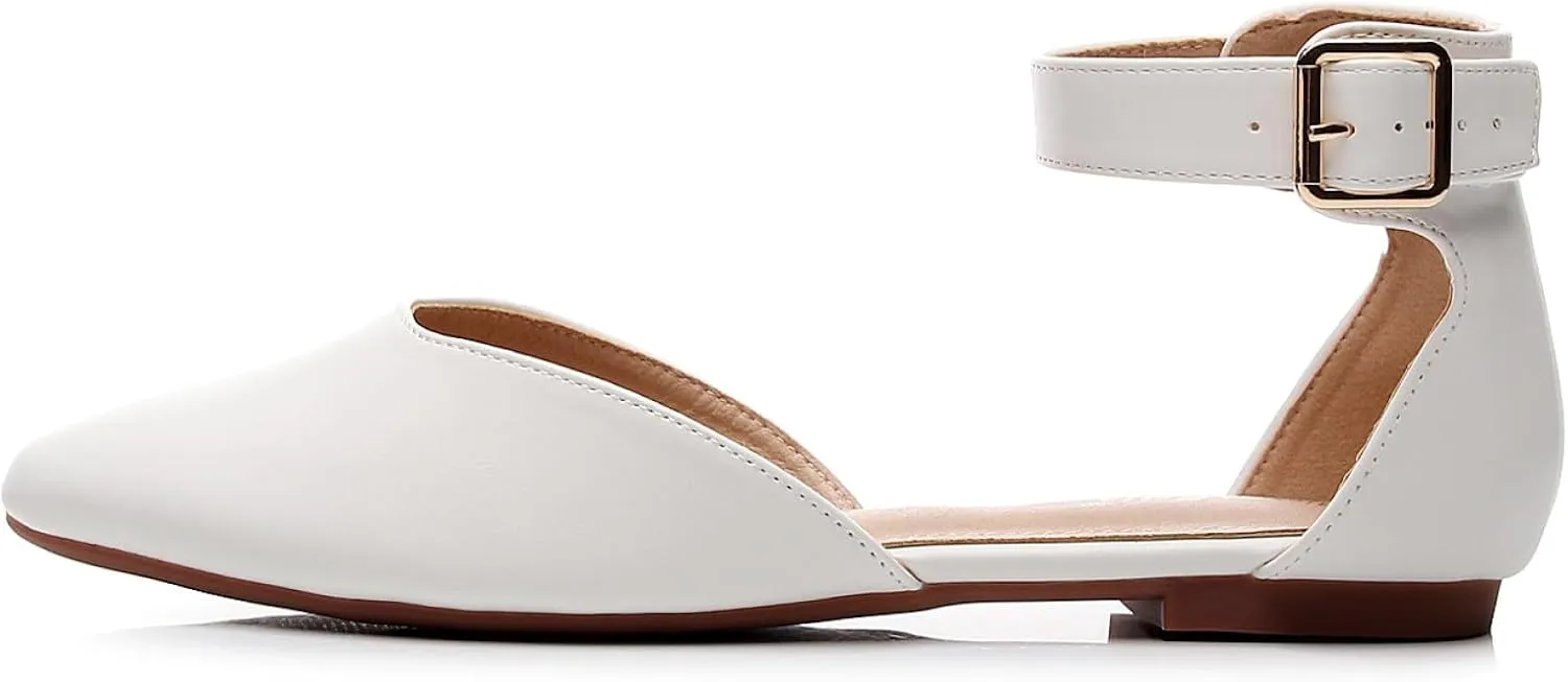 VenusCelia Women's D'Orsay Strap Flat Shoe