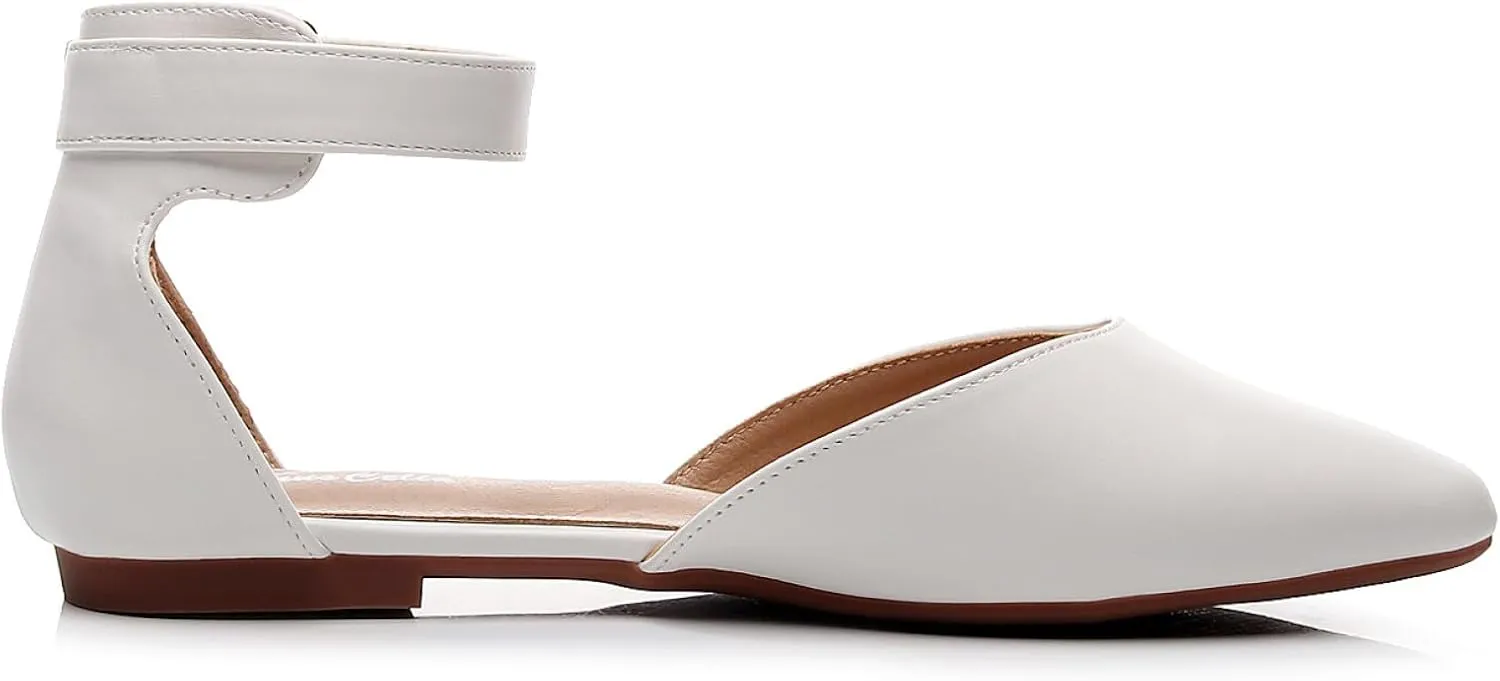 VenusCelia Women's D'Orsay Strap Flat Shoe