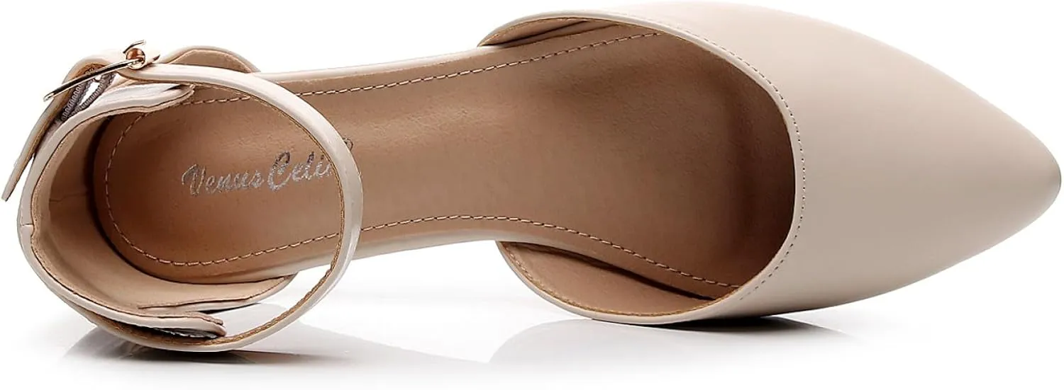 VenusCelia Women's D'Orsay Strap Flat Shoe