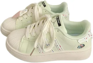 Walking Cute Sneakers for Women Shell Toe Lace Up Regular & Upgraded Versions Rubber Thick Sole Height Increase Walking Shoes