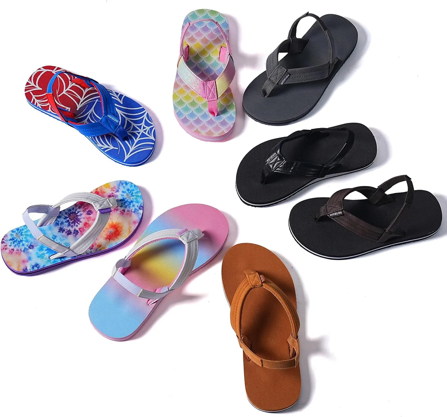 WateLves Toddler Flip Flops Girls Boys Sandals Shoes Kids Slip on Summer Sandals for Bath Shower Beach Pool (Toddler/Little Kid/Big Kid)