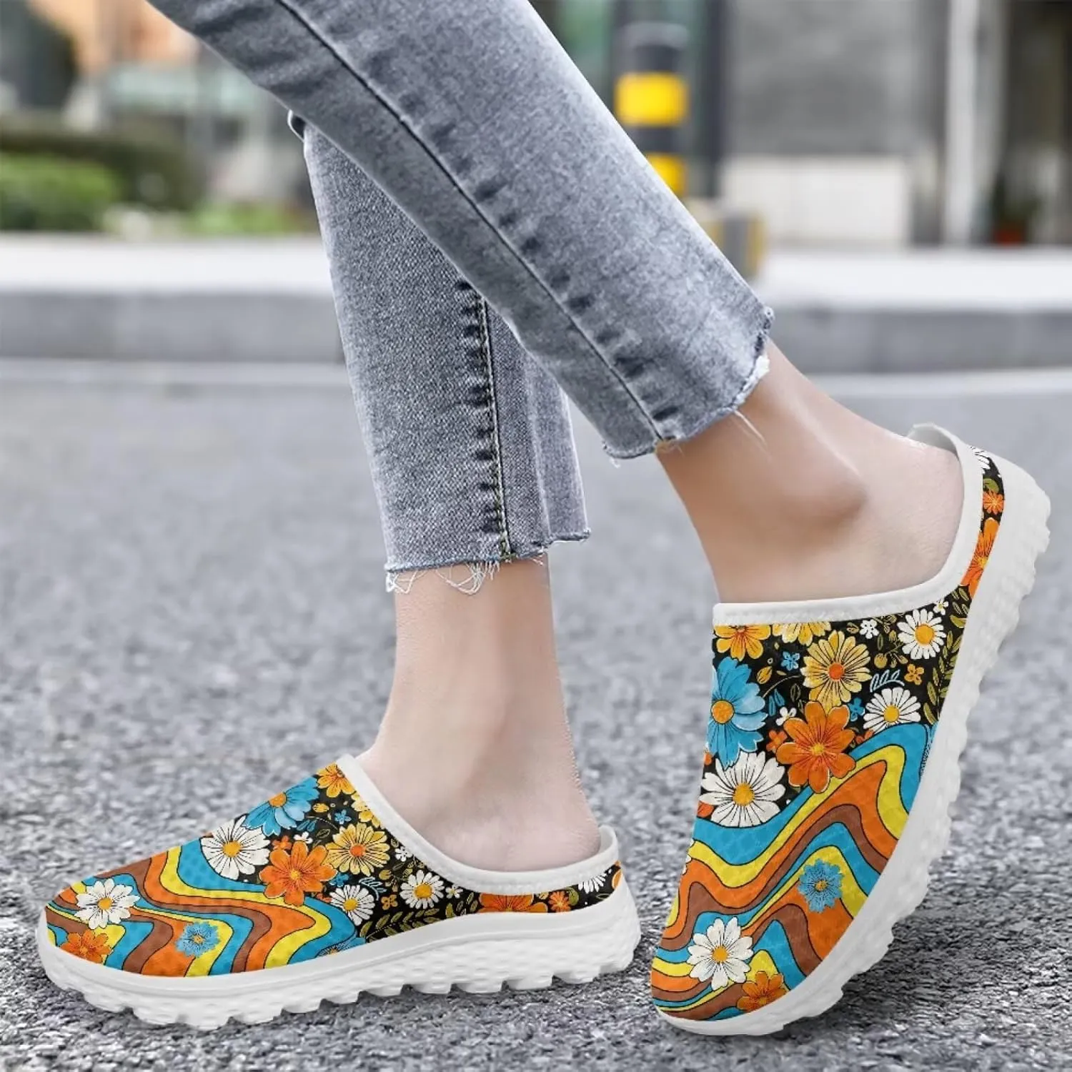 Water Shoes for Wome Mules Slip On Mesh Flats Aqua Shoes Lightweight Comfy Womens Casual Flats Barefoot Footwear