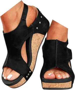 Wedge Sandals for Women 2025 Dressy Platform Open Toe Ankle Strap Espadrilles Wedge Heels Sandals Comfortable Wide Width Boho Summer Beach Sandals Ladies Wedges